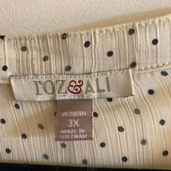 3x Cream Black Polka Dot Blouse with Tank - Picture 2 of 4